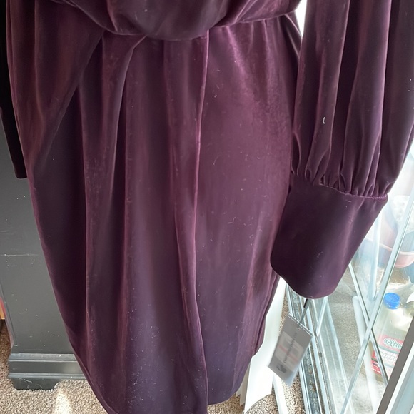 NWT KARL LAGERFELD PARIS Velvet Mock Neck Dress - Picture 15 of 15